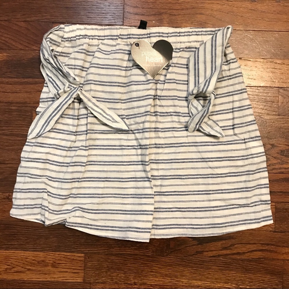 🌵Paper Heart Small Stripped Blue & White  Skirt